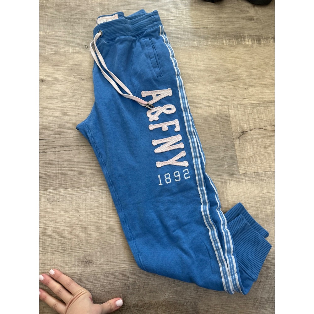 VHTF Abercrombie & Fitch Blue Logo Joggers | Y2K Vintage Style |‎ Size Small